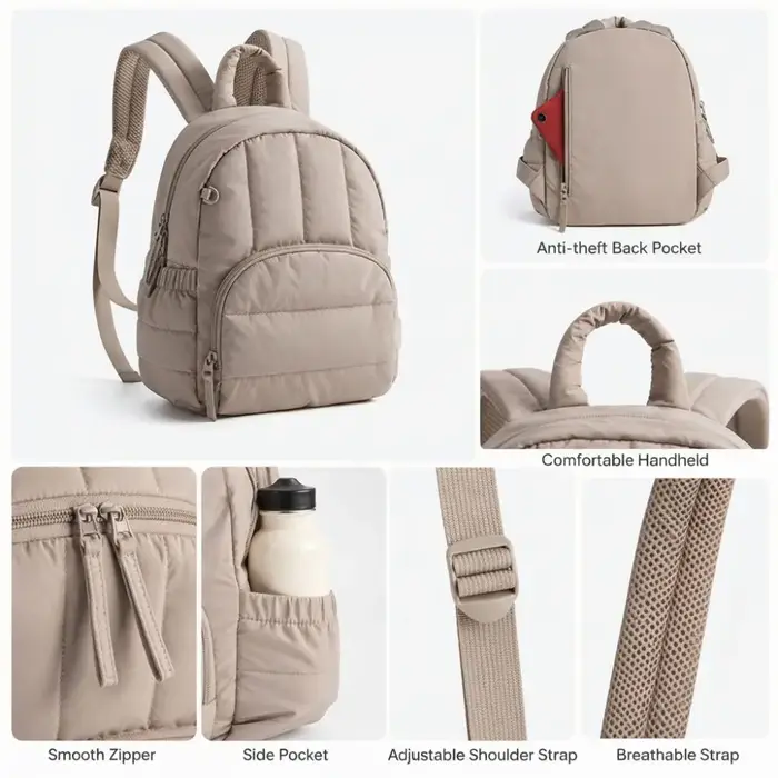 Mini sac à dos matelassé pour femmes