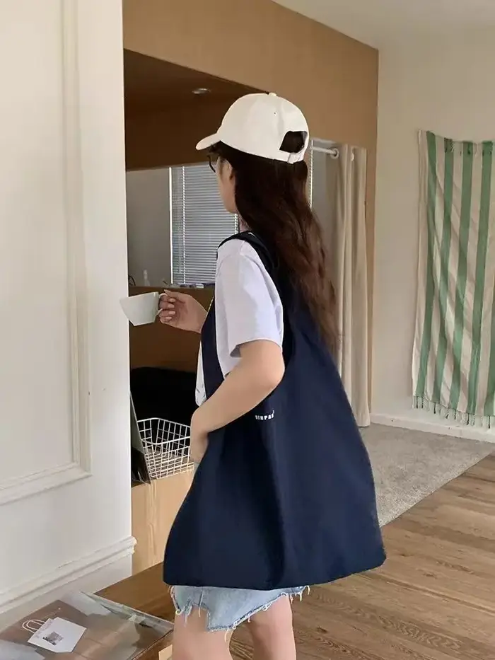 Sac fourre-tout mode coréenne 2025 nouveau sac à bandoulière décontracté grande capacité rétro fille élégant sac à provisions en Nylon