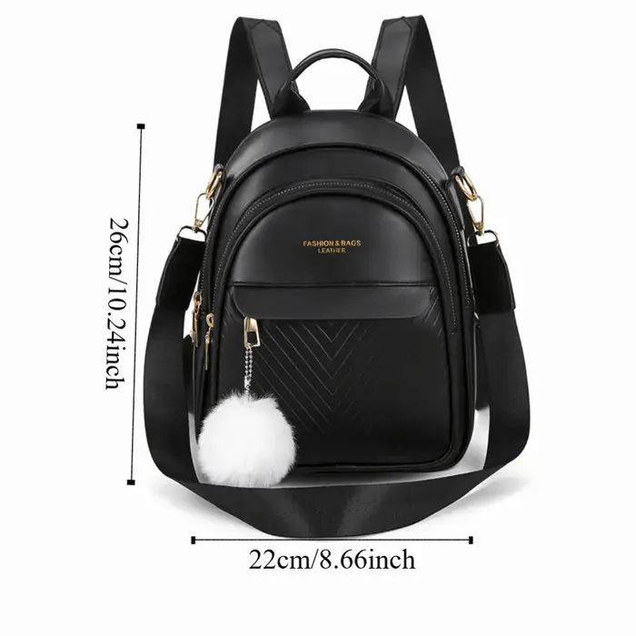 Petit sac à dos carré en cuir PU