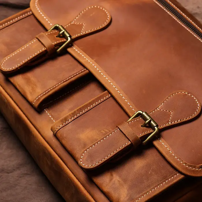 Sac messager en cuir de cheval pour homme