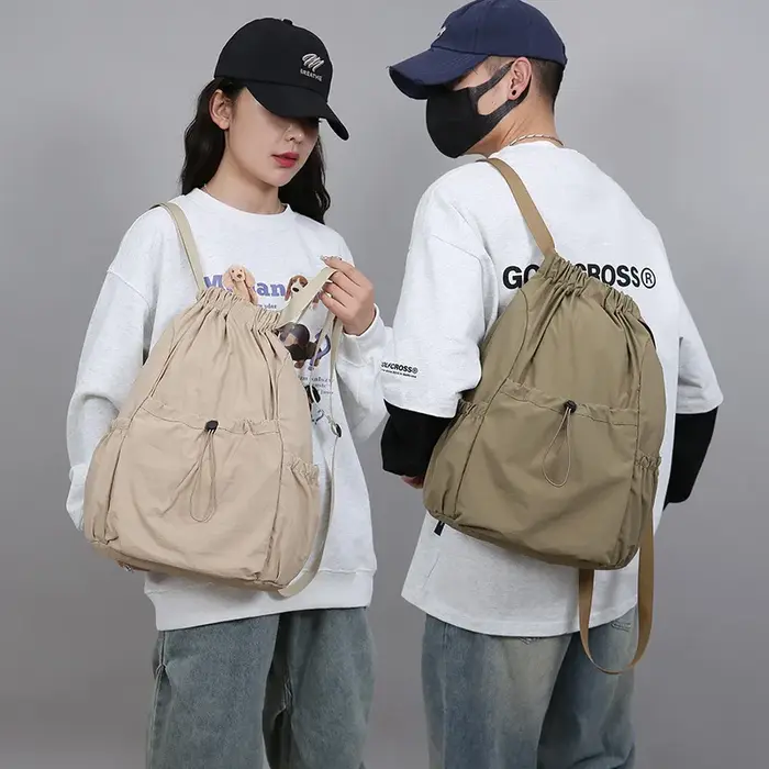 Sac à dos léger à cordon de serrage pour hommes et femmes