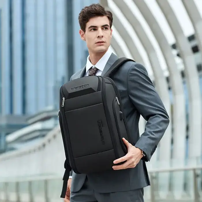 Wiersoon sac à dos pour hommes sac à dos étanche grande capacité voyage d'affaires multifonctionnel mot de passe antivol pochette d'ordinateur