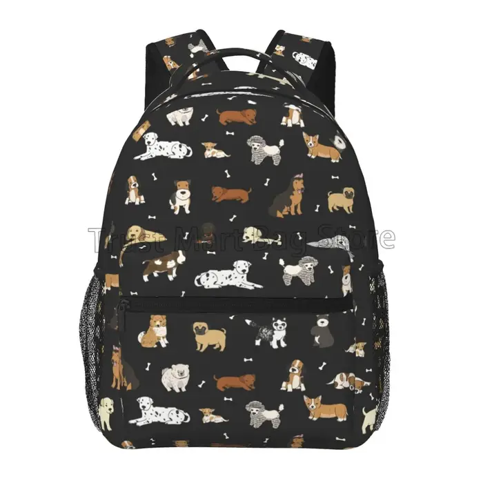 Grand Sac à Dos Mignon avec Chiot Imprimé pour Enfant