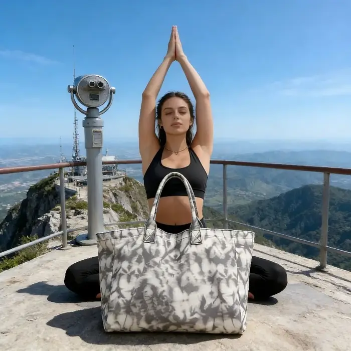 Sac fourre-tout en toile, style rétro, polyvalent, élégant, pour le yoga, le shopping, grande capaci