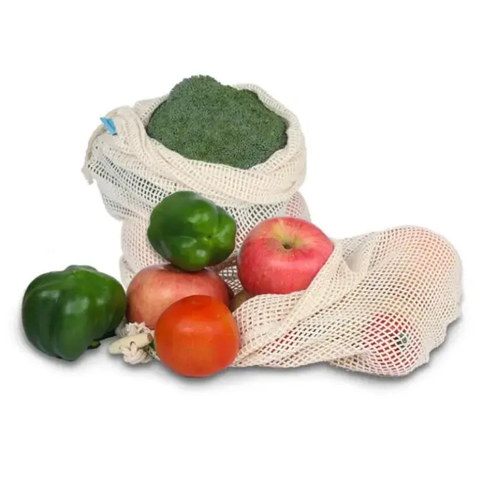 Sacs à légumes en maille de coton biologique, sac à provisions de Provar, sac de rangement de légume