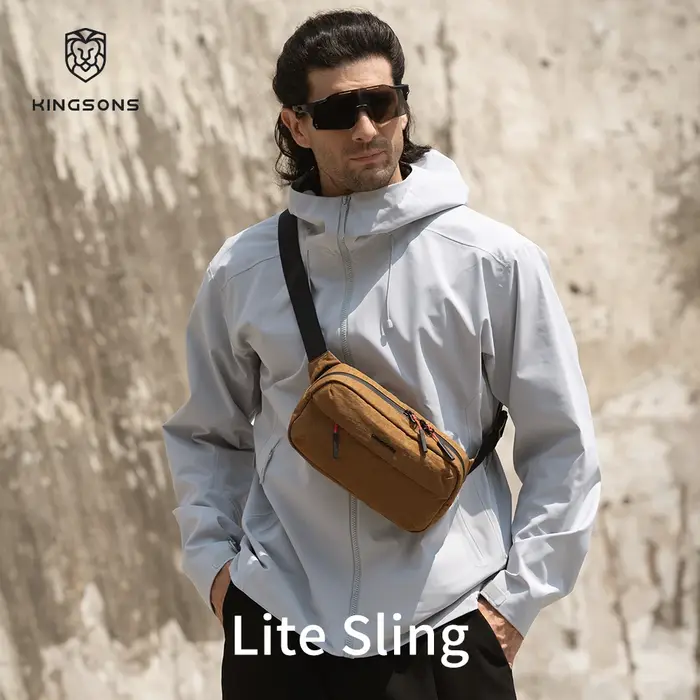 Sac de poitrine Kingsons pour hommes et femmes, sac à bandoulière imperméable avec fermeture éclair bidirectionnelle, léger pour les voyages