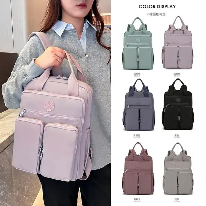 Sac d'école étudiant Version coréenne Junior lycéen mignon couleur unie sac à dos de haute qualité Double sacs à bandoulière