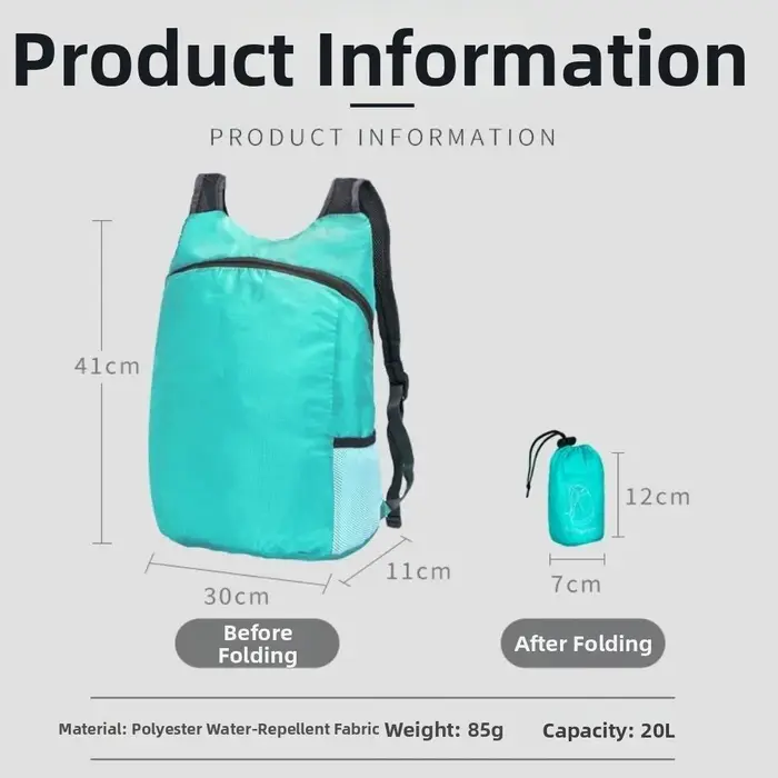 Nouveau sac à dos pliable de 20L