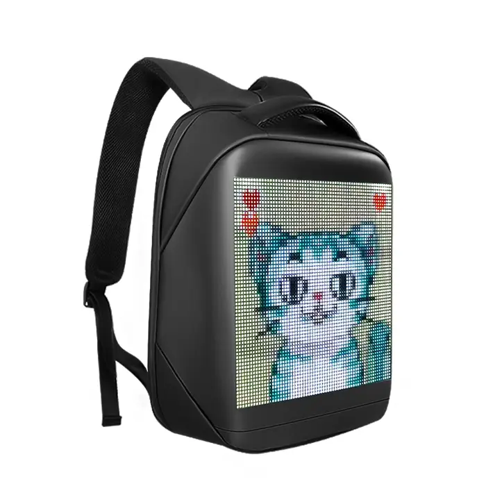 Sac à Dos Intelligent Étanche avec Lumière LED Pixel, Sac d'Escalade en Plein Air, Panneau d'Afficha