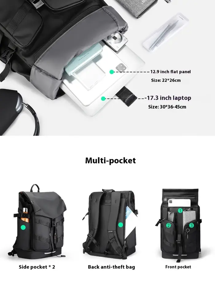 Mark Ryden-Sac à dos extensible pour ordinateur portable 17.3 ", unisexe, idéal pour les voyages d'a