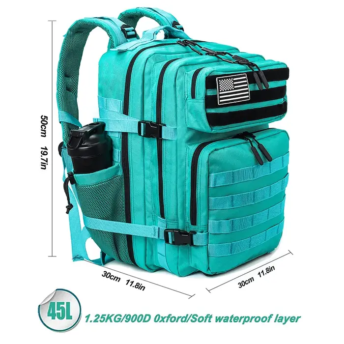 LHI 45L sac à dos de randonnée en plein air Camping imperméable Trekking alpinisme Bug Out sac sac à dos tactique avec porte-bouteille