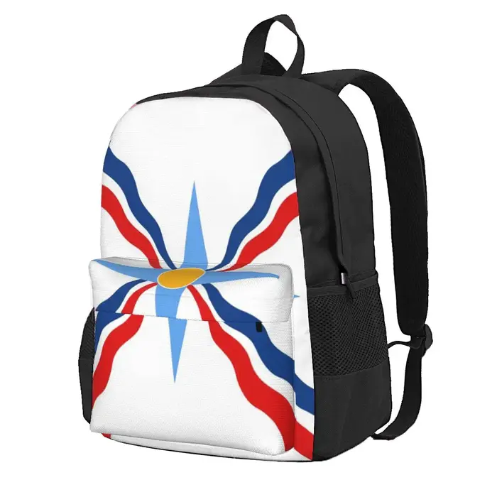 Sac à dos d'école de luxe avec drapeau assyrien Suryoyo pour étudiants