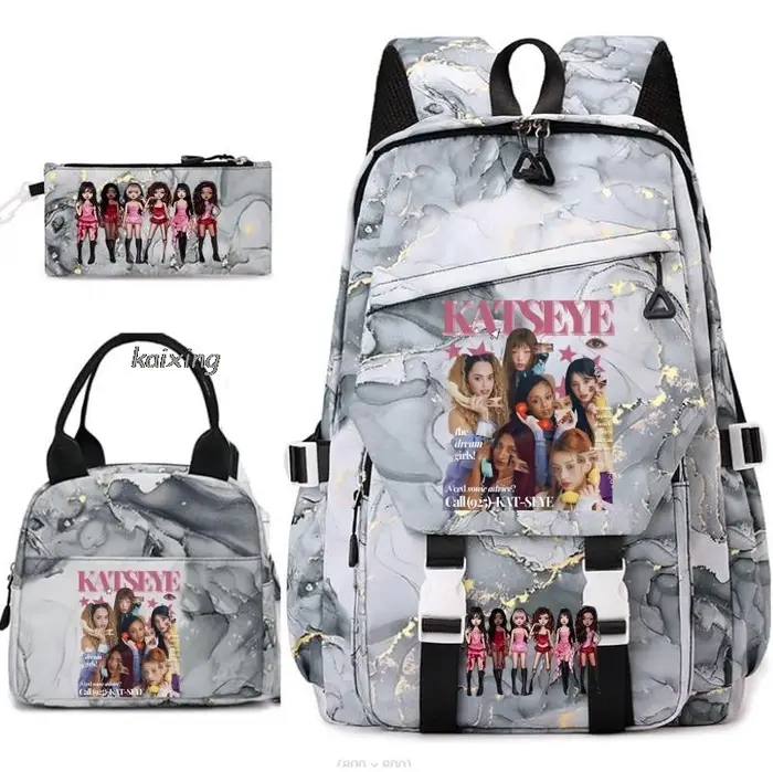 Nouveaux sacs à dos Katseye à imprimé amusant