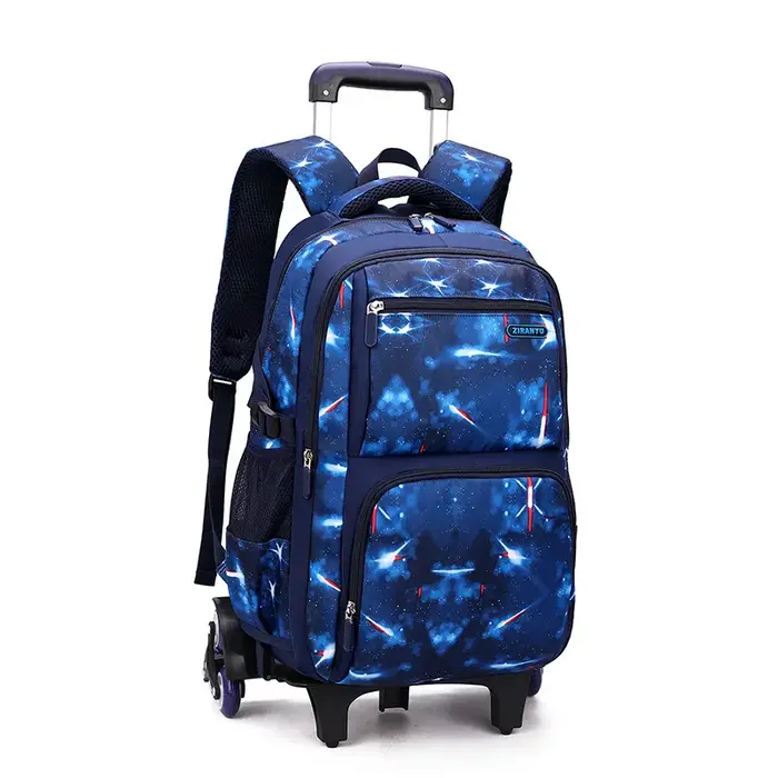 avec boîte à déjeuner chariot sacs d'école sac à dos roulant pour garçons sac à roulettes bagage à m