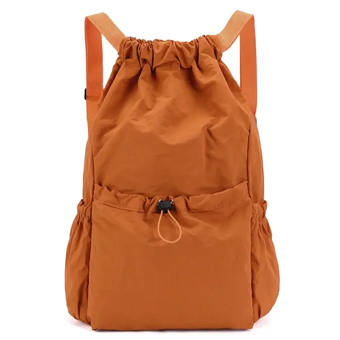 Sac à dos léger et tendance avec cordon de serrage : Sac de sport imperméable de grande capacité pour l'école