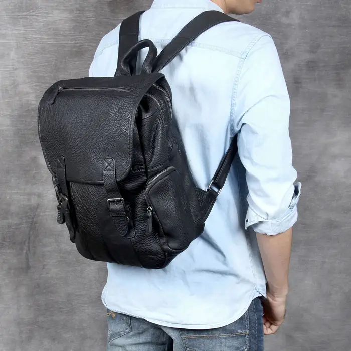 La première couche en cuir hommes sac à dos sac à bandoulière voyage grande capacité sacs à dos pour ordinateur portable cartable décontracté Original mâle