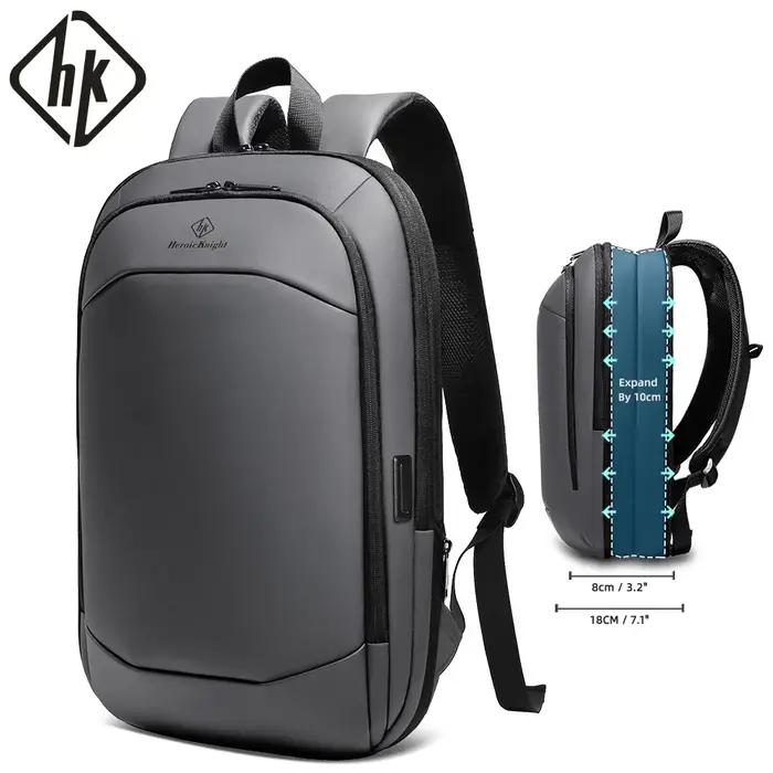 HK Business sac à dos pour hommes 17 pouces sac à dos pour ordinateur portable avec Port USB mince e