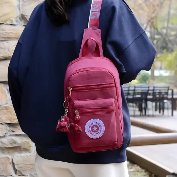 Nouveau Sac à Dos Messager Léger Multi-Zippé Grande Capacité Printemps-Été 2026, Sac Bandoulière Imp