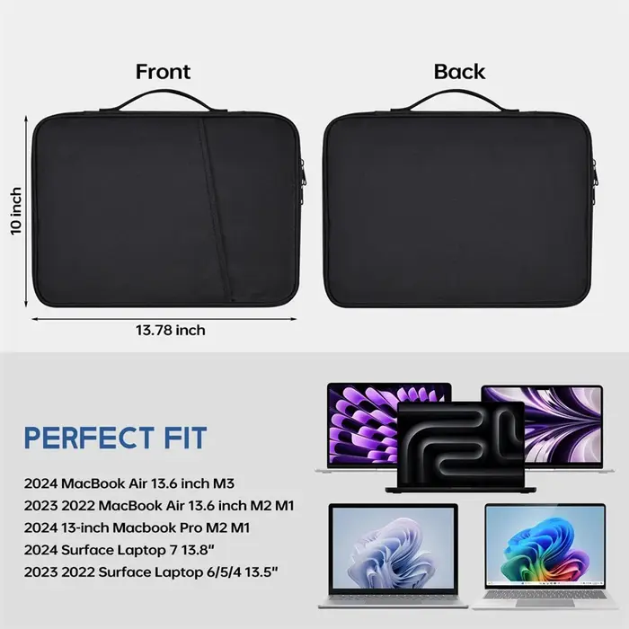 Sac pour ordinateur portable de 11 et 13 pouces avec poche avant pour ranger la batterie