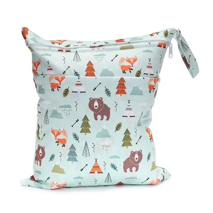 [SIGZAGOR]-Sac sec à dos avec deux fermetures éclair pour couche-culotte, imperméable, réutilisable,