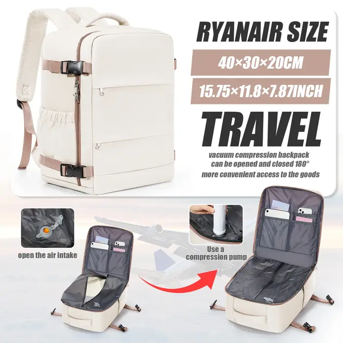 Sac à dos sous vide Ryanair 40x30x20, sac à dos de voyage pour courtes distances, sac de cabine WizA