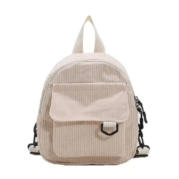 Mini sac à dos en velours côtelé pour femmes, couleur unie, petit, Simple, loisirs, voyage, grande c