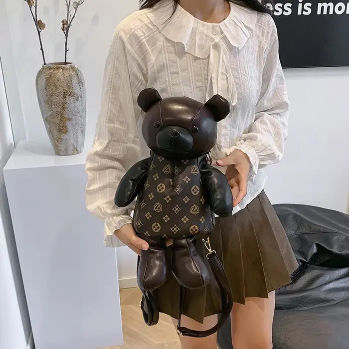 Nouveau Sac à Dos Designer 2026 pour Femme – Sac d'École Ours Mignon de Haute Qualité