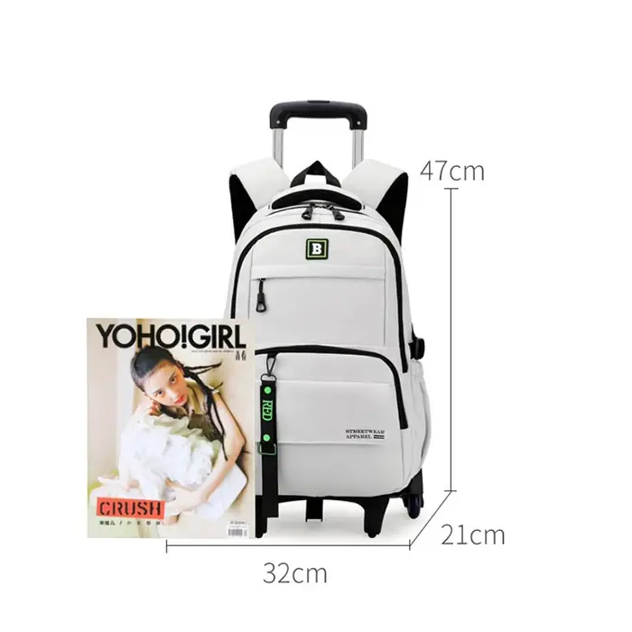 Sac d'école avec roulettes sac à dos roulant pour garçon enfants étudiant sac à dos
