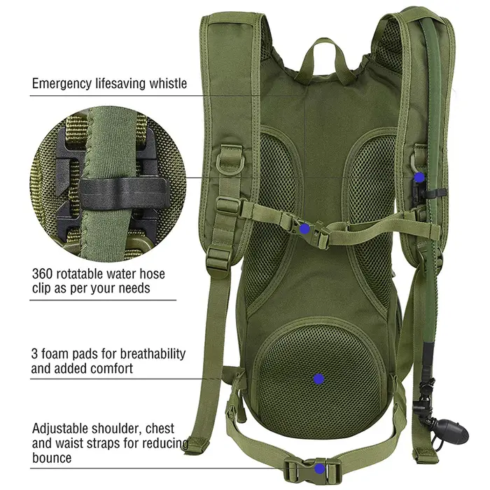 Sac à dos d'hydratation adapté au sac à eau 2-3L