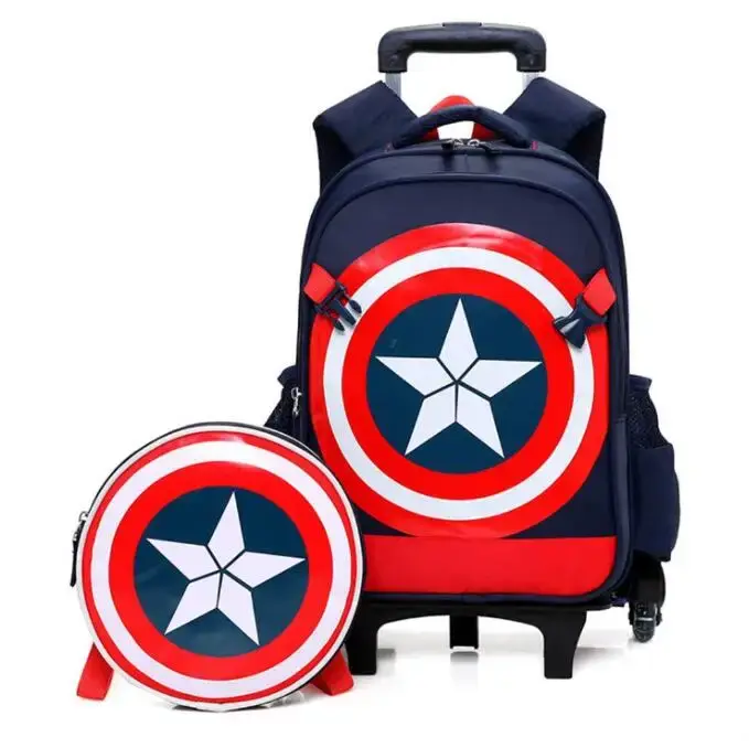 Sac de chariot d'école pour enfants pour garçons sac à dos à roulettes