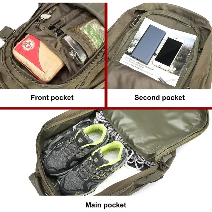 60L sac à dos tactique militaire pour hommes armée extensible 3 jours sac d'assaut Molle Bug Out sac pour Camping randonnée sac à dos pêche