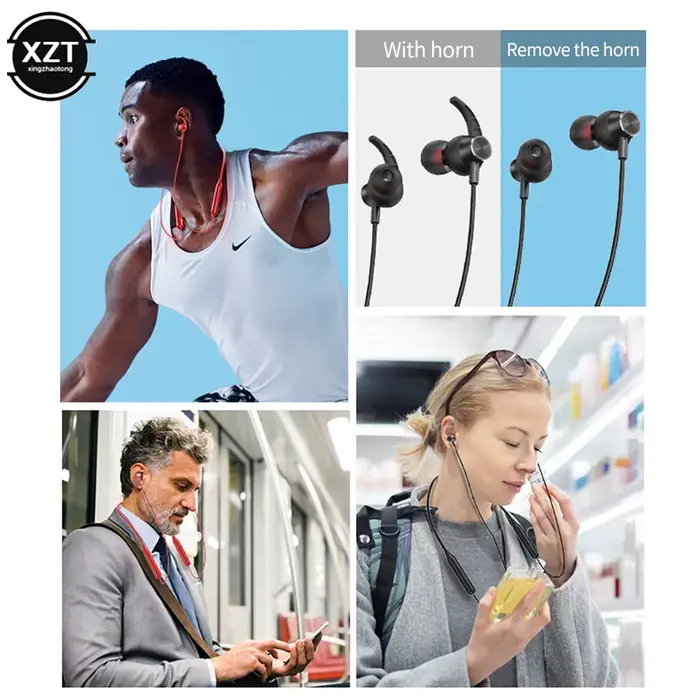 Écouteurs magnétiques sans fil Bluetooth 5.0, casque de course, écouteurs de sport étanches IPX5, réduction du bruit, téléphone de sauna