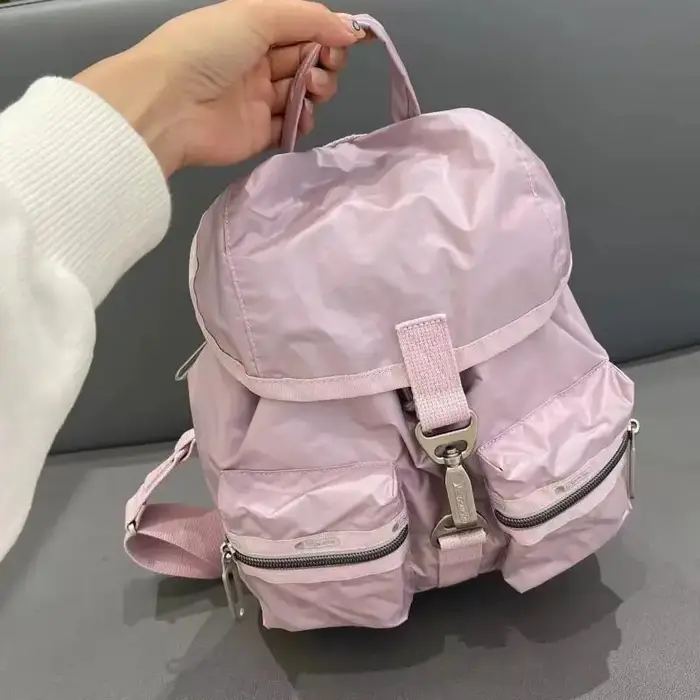 Sac à dos rose sac d'école filles toile coréen doux solide haute capacité sac à dos tout-match