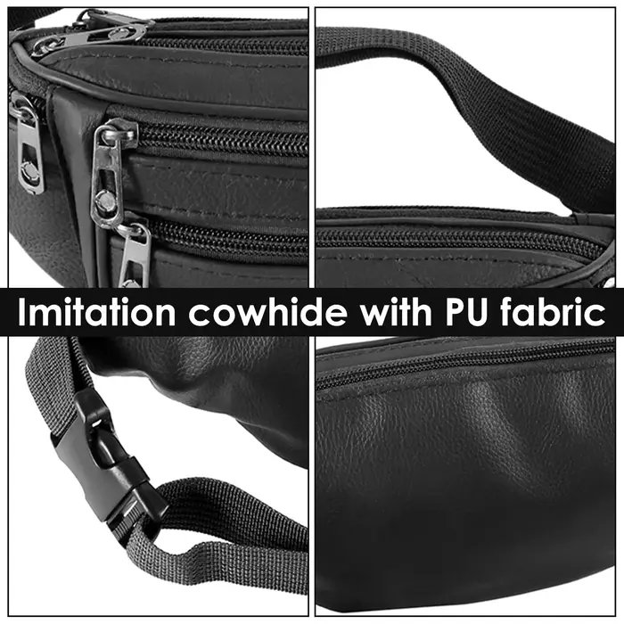 Fanny Packs Sac de taille tendance avec 7 poches zippées Sac banane de hanche décontracté réglable pour les voyages Shopping Randonnée Cyclisme
