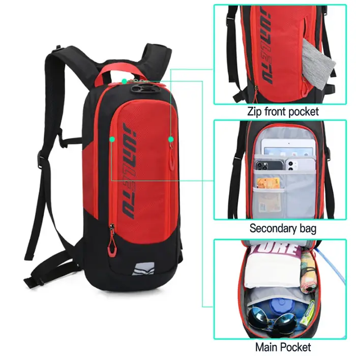 Nouveau sac à dos de vélo vtt 10L avec bandes réfléchissantes de nuit conception de sangle de casque Sports de plein