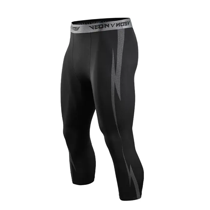 Veidoorn – Leggings de Compression de gymnastique 7/8 pour hommes, pantalons d'entraînement serrés à