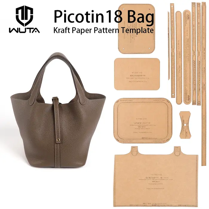 WUTA Picotin 18 – Modèle en papier kraft pour sac seau fait main – Outil et accessoires de maroquinerie DIY