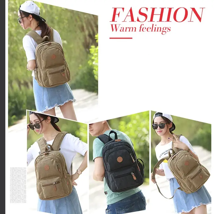 Version coréenne sac à dos à la mode sac à dos en toile décontracté unisexe voyage ordinateur sac d'école grande capacité rétro étudiant sac à dos
