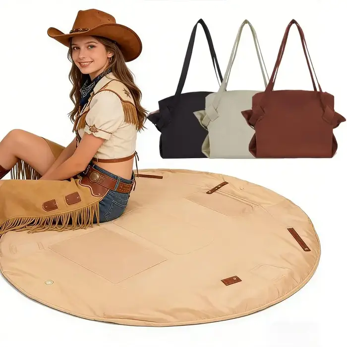 Sac de voyage pliable grande capacité - 3 couleurs - Sac de sport léger et imperméable avec tapis de pique-nique pour le shopping, le camping et les activités de plein air