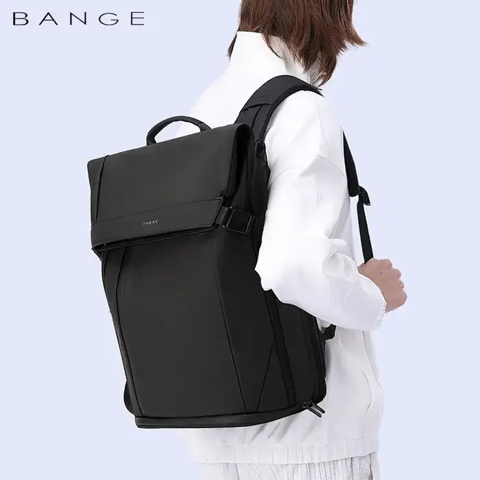 Mochila Bange-Sac de voyage étanche à compartiments multiples pour homme, ordinateur portable, noir,