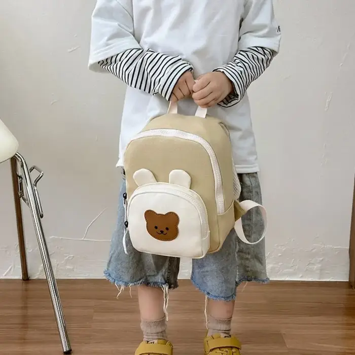 Sac à bandoulière coréen cartable de maternelle dessin animé ours réglable sacs à main pour enfants toile