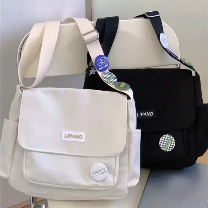 Sac à Main en Nylon Solide de Grande Capacité pour Étudiant