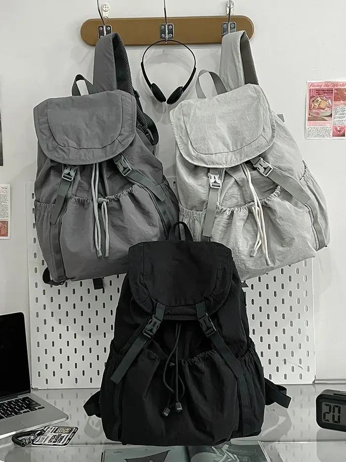 Sac à dos décontracté à cordon de serrage pour femmes