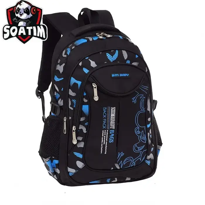 SR-Sac à Dos d'École Primaire Étanche pour Garçon, Cartable de Livres, Orth4WD
