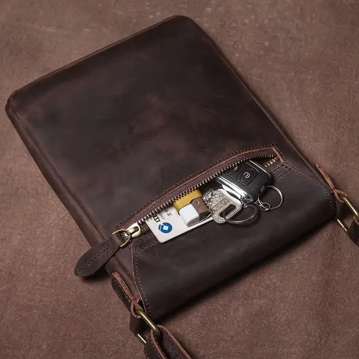 GURO-Sac à Bandoulière en Cuir group pour Homme, Haute Qualité, Élingue, Cheval, Peau de Vache, Mess