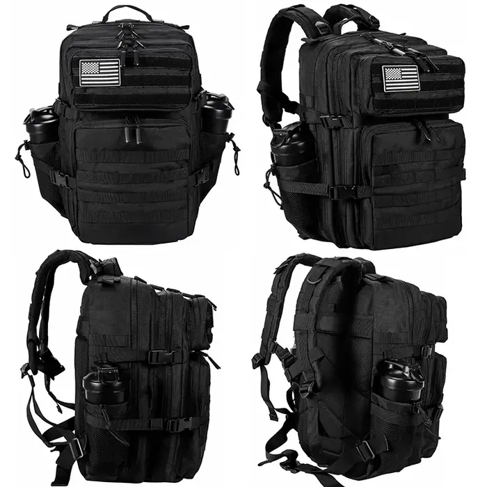 LHI 45L/35L/25L sac à dos tactique pour hommes et femmes étanche athlète salle de sport sac de plein air voyage randonnée sac à dos avec porte-bouteille