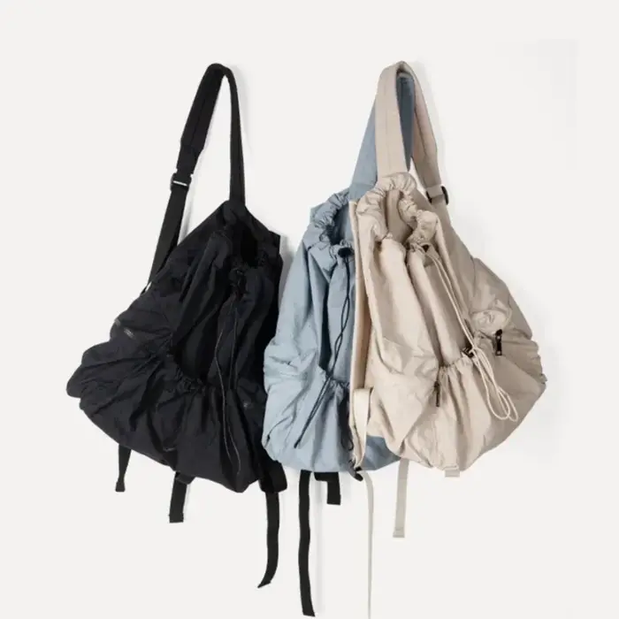 Mode froncé cordon sacs à dos pour femmes décontracté en Nylon dame Sac à dos léger étudiants Sac grande capacité Sac de voyage 2026