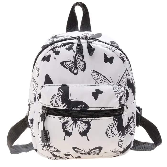 Sac à dos en nylon à motif Animal mignon pour femmes, blanc, noir, à la mode, pour adolescentes