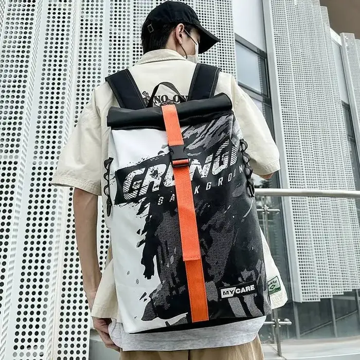 Style coréen, sac à dos double de sport décontracté de voyage en plein air à la mode pour hommes avec sensation haut de