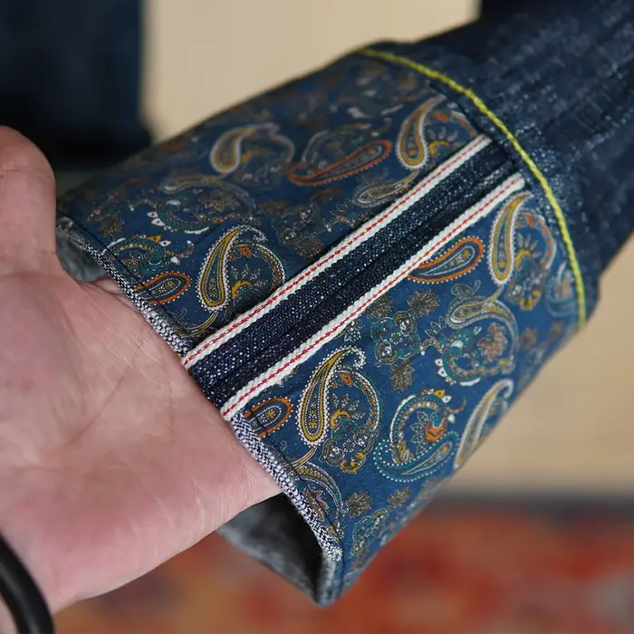 Jean en Denim à lisière rouge pour hommes, teinture végétale, 14oz, fil torsadé à la main, bleu Libo